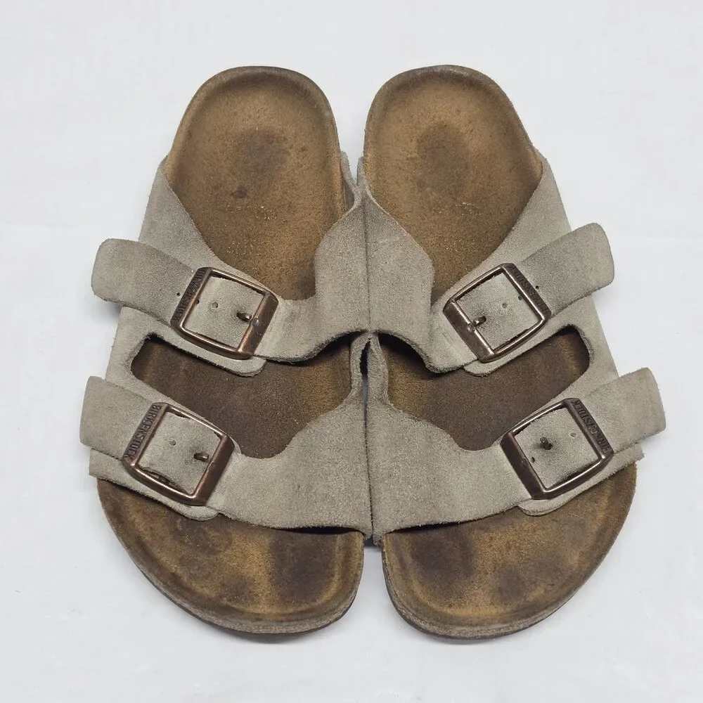 Birkenstock Arizona KIDS US 13 - 13.5 EU 31 Gray Grey Suede Slip On Sandals
